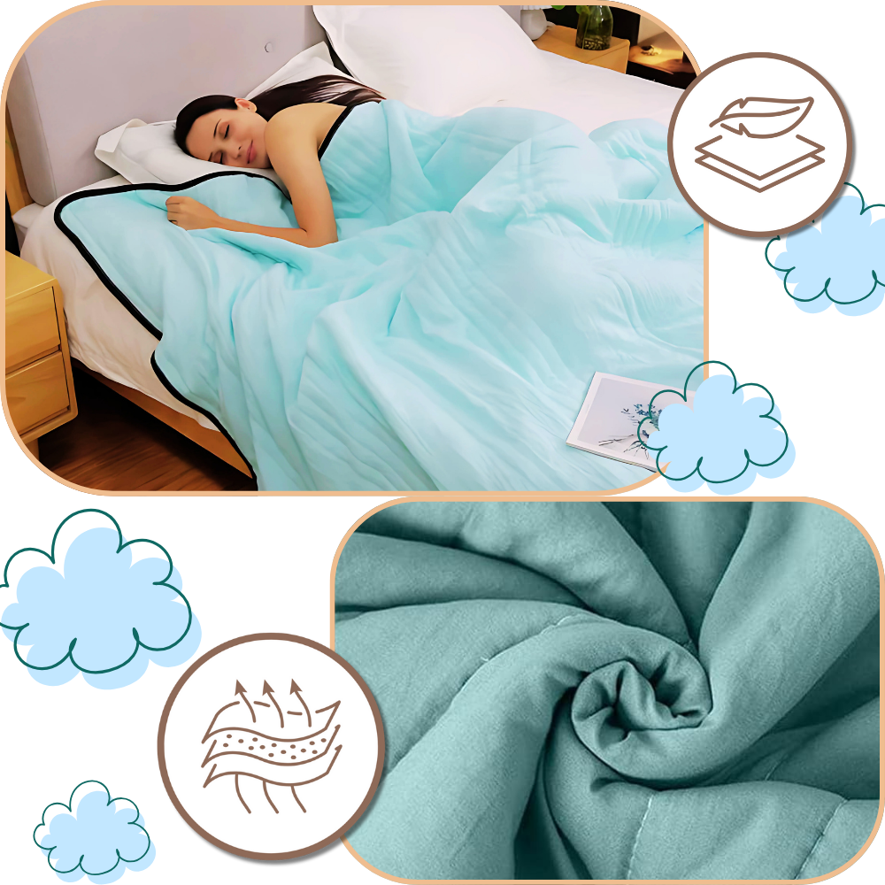 Lightweight Cotton-Spandex Cooling Blanket, 140 x 200 cm or 170 x 200 cm