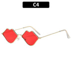 Lip-Shaped Sunglasses with Yellow-Tinted Lenses
