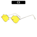 Lip-Shaped Sunglasses with Yellow-Tinted Lenses
