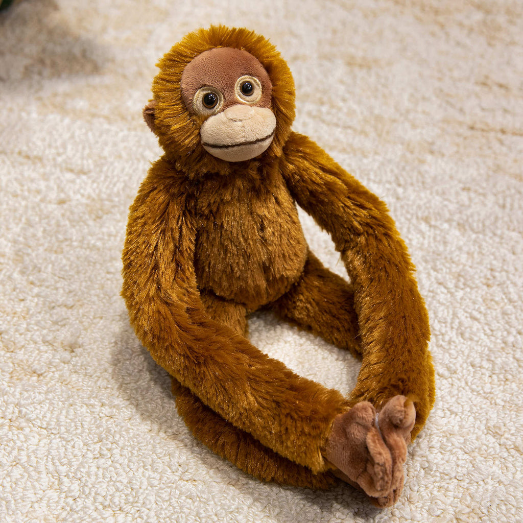 Long-Limbed Hanging Sloth Plush Toy with Soft Faux Fur and Embroidered Details