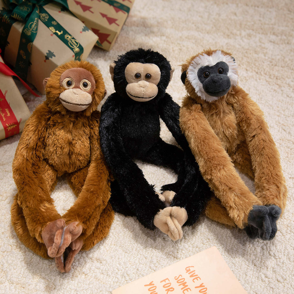 Long-Limbed Hanging Sloth Plush Toy with Soft Faux Fur and Embroidered Details