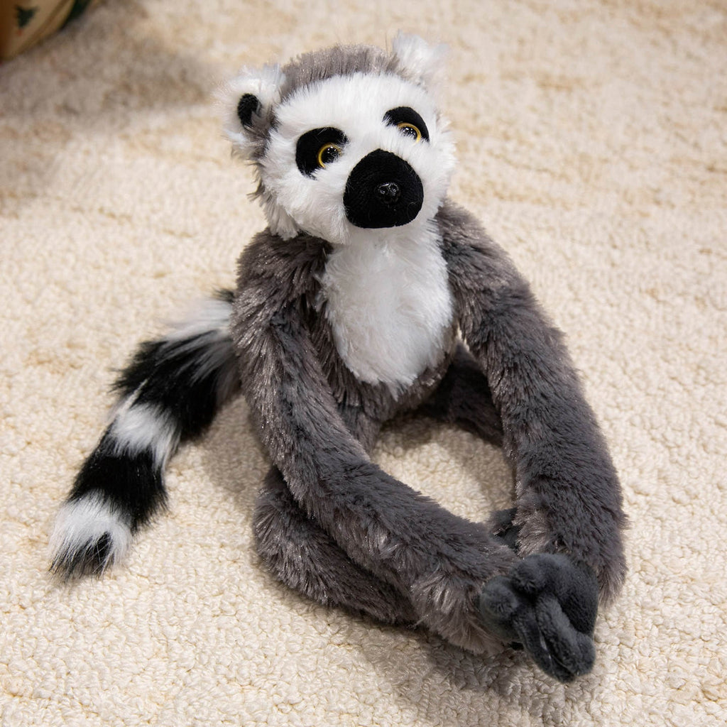 Long-Limbed Hanging Sloth Plush Toy with Soft Faux Fur and Embroidered Details