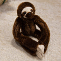 Long-Limbed Hanging Sloth Plush Toy with Soft Faux Fur and Embroidered Details