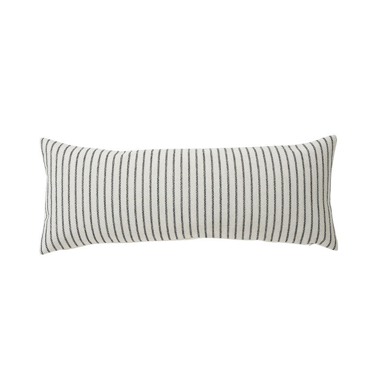 Long Rectangular Lumbar and Neck Pillow Cover, Textured Woven with Concealed Zip