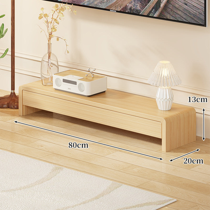 Low Wood Media Console Bench with Open Legs or Drawer