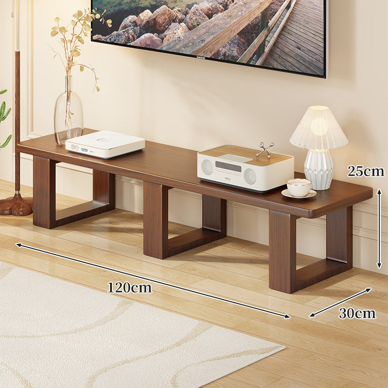 Low Wood Media Console Bench with Open Legs or Drawer