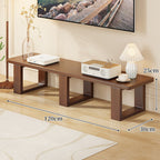 Low Wood Media Console Bench with Open Legs or Drawer