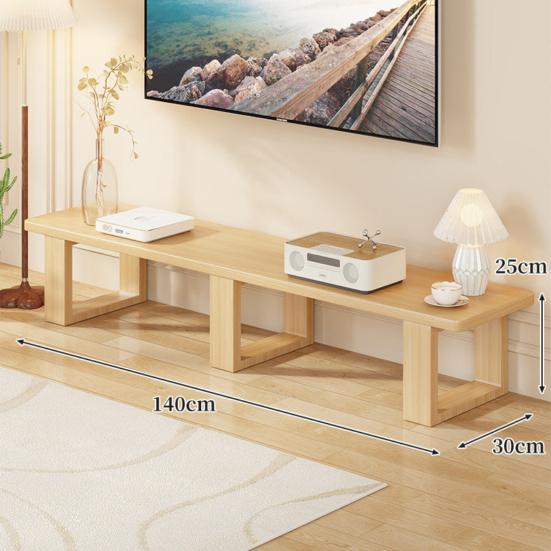 Low Wood Media Console Bench with Open Legs or Drawer