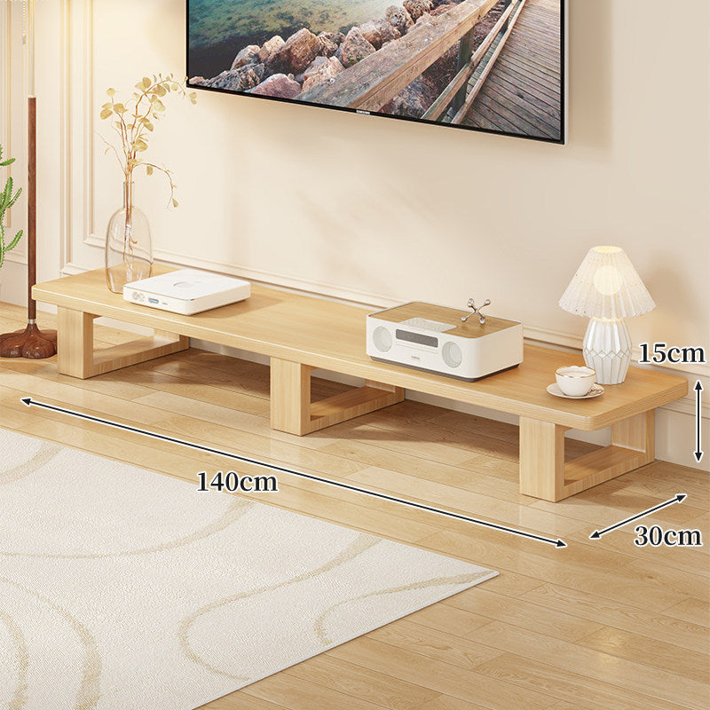 Low Wood Media Console Bench with Open Legs or Drawer