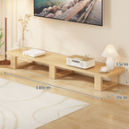 Low Wood Media Console Bench with Open Legs or Drawer