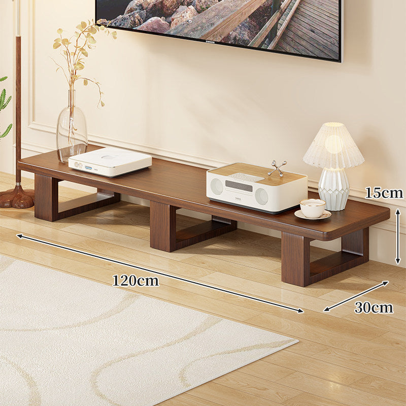 Low Wood Media Console Bench with Open Legs or Drawer