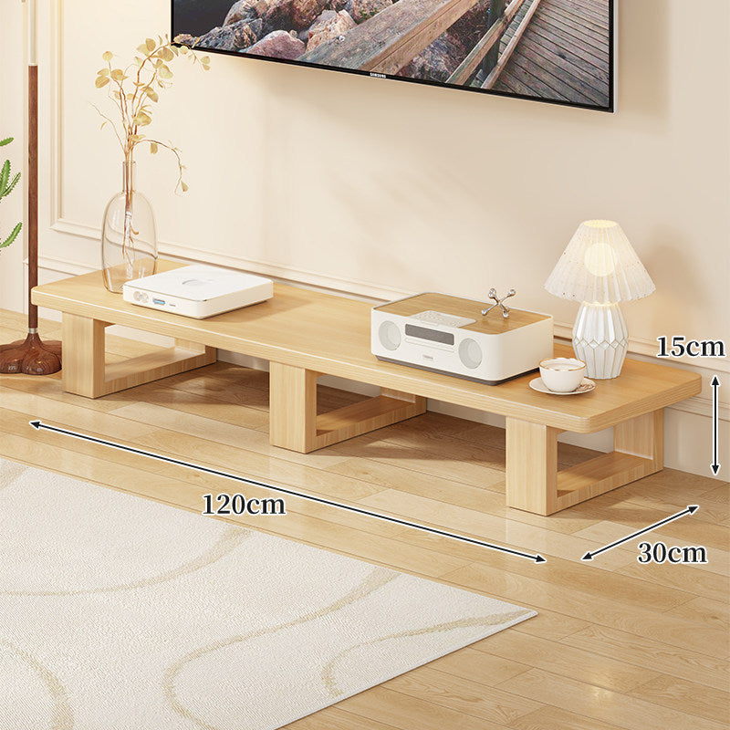 Low Wood Media Console Bench with Open Legs or Drawer
