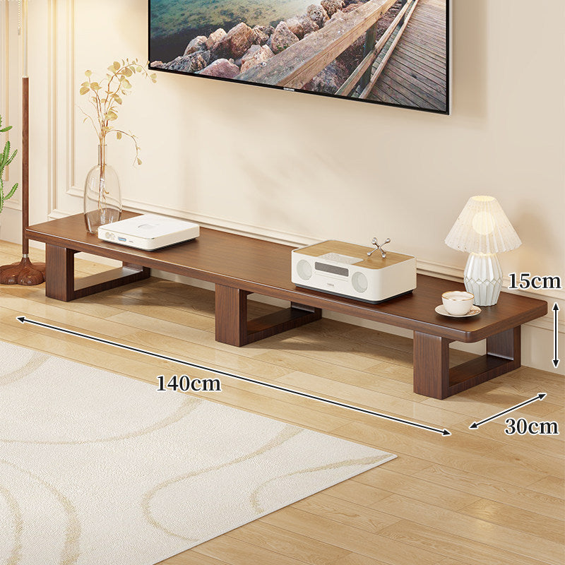 Low Wood Media Console Bench with Open Legs or Drawer