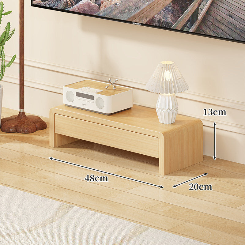 Low Wood Media Console Bench with Open Legs or Drawer