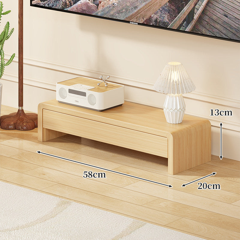 Low Wood Media Console Bench with Open Legs or Drawer