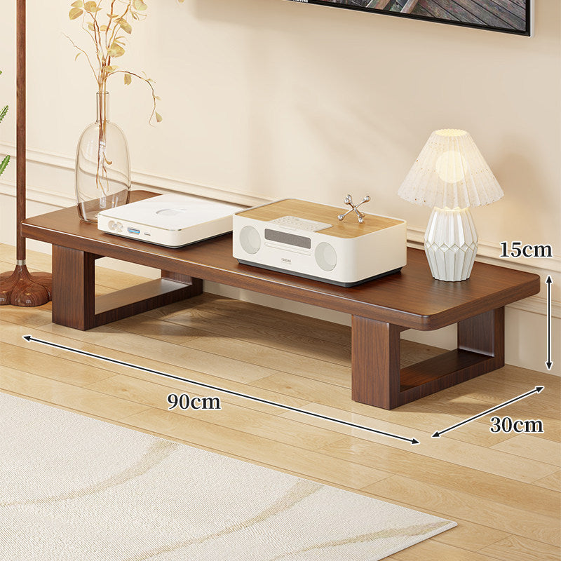 Low Wood Media Console Bench with Open Legs or Drawer