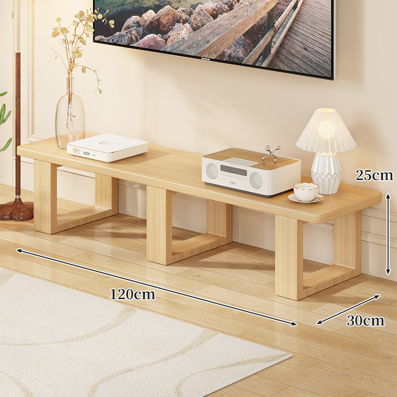 Low Wood Media Console Bench with Open Legs or Drawer