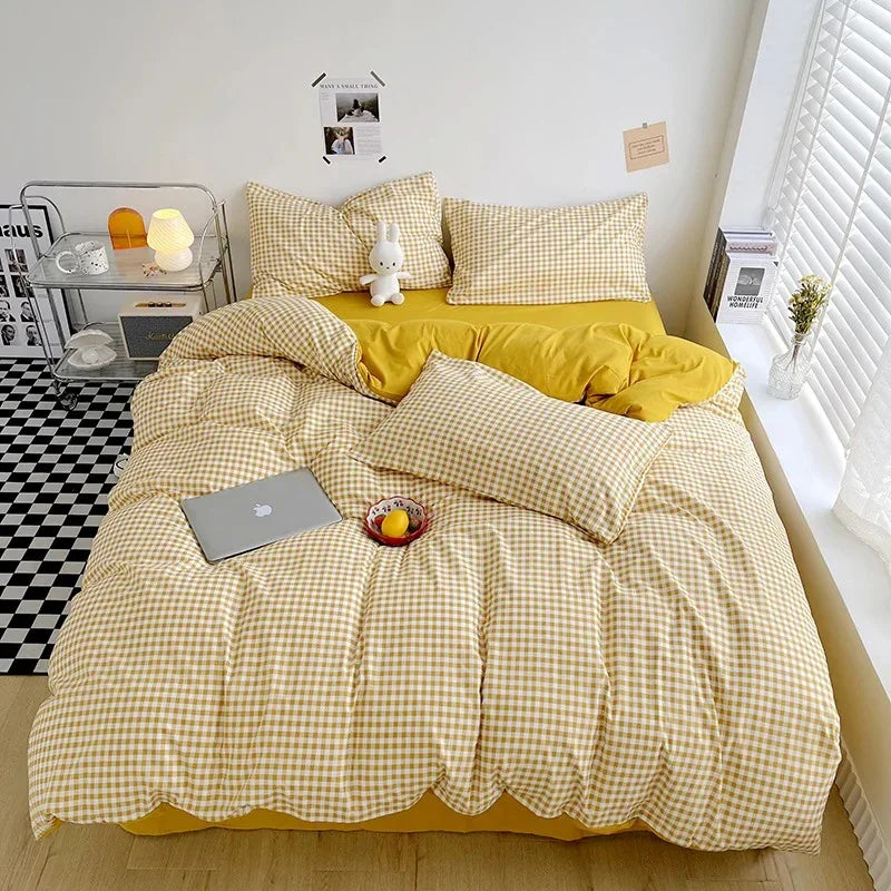 Lucetta Checkered & Marina Bedding Set-Welvere