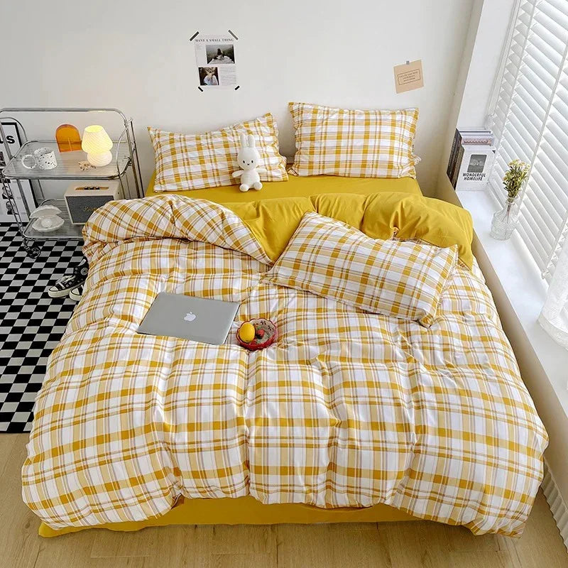 Lucetta Checkered & Marina Bedding Set-Welvere