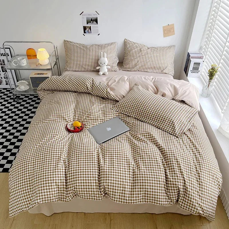 Lucetta Checkered & Marina Bedding Set-Welvere