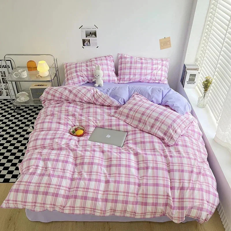 Lucetta Checkered & Marina Bedding Set-Welvere