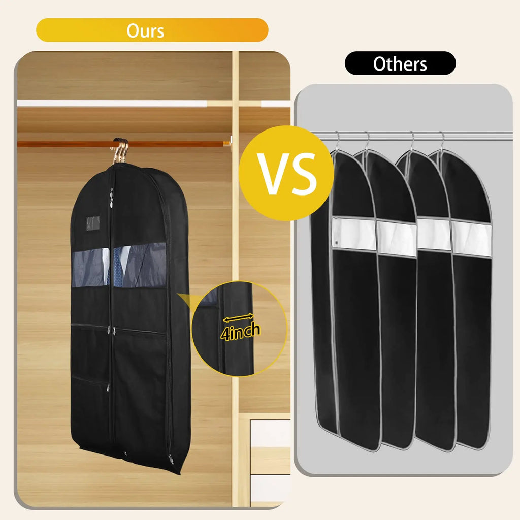 Travel Garment Bag for Dresses and Suits - 43 Inch, Breathable Fleece, view 3