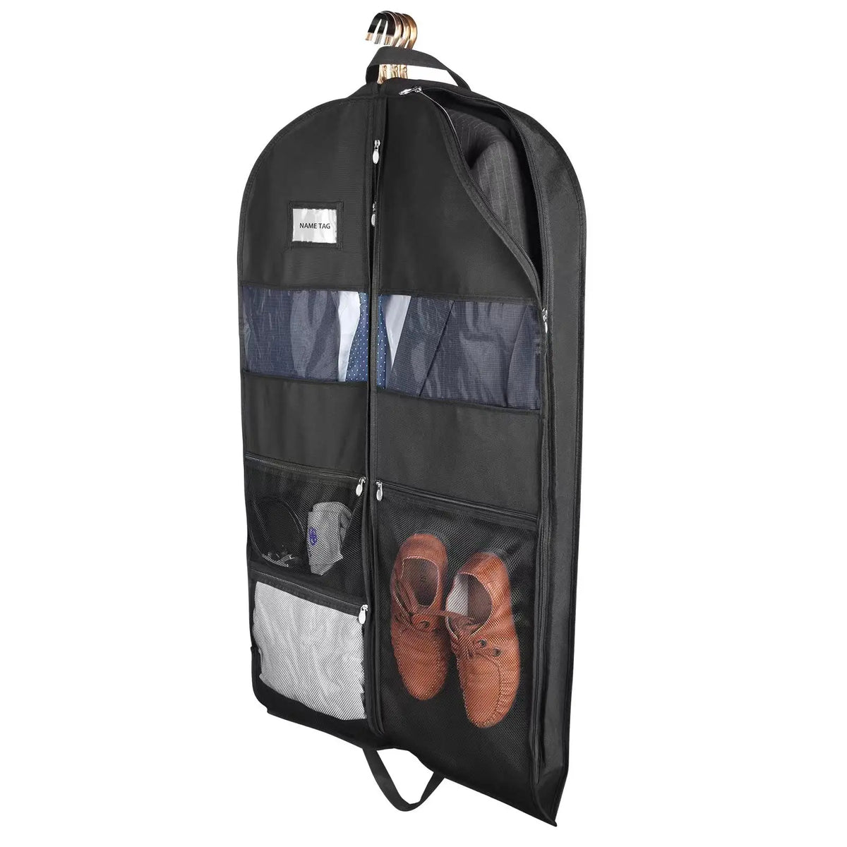 Travel Garment Bag for Dresses and Suits - 43 Inch, Breathable Fleece, view 5