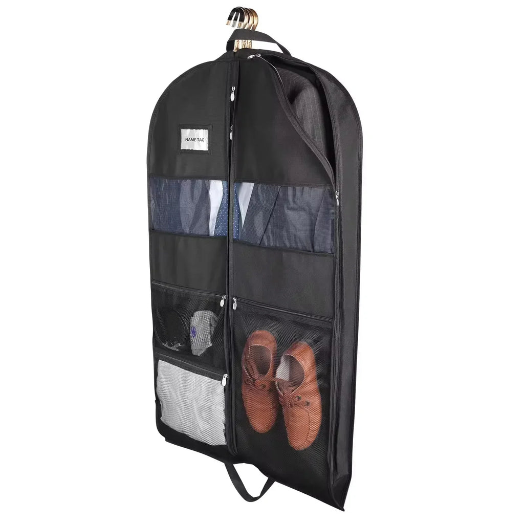Travel Garment Bag for Dresses and Suits - 43 Inch, Breathable Fleece