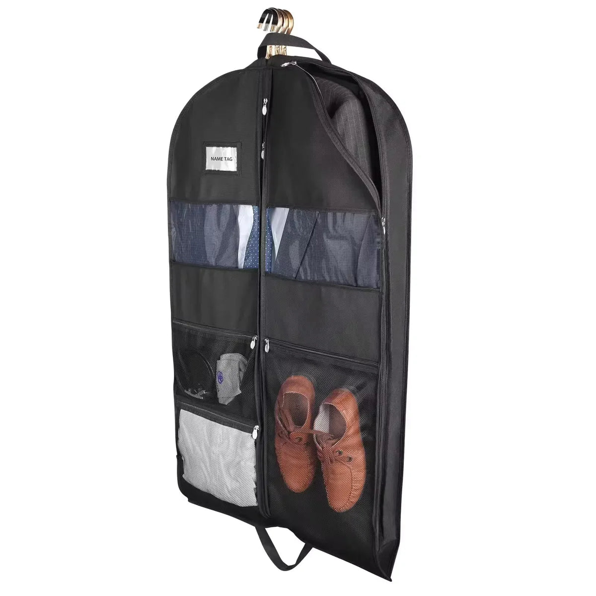 Travel Garment Bag for Dresses and Suits - 43 Inch, Breathable Fleece