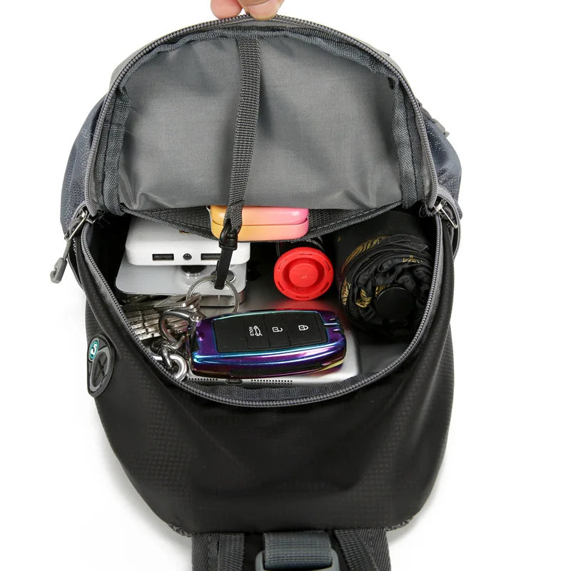 Anti-Theft Waterproof Shoulder Backpack for Travel - RFID Pocket, Nylon, 36cm, view 2