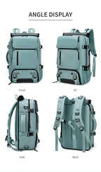 Waterproof Travel Backpack with USB Port - Shoe Compartment, Fits 15.6" Laptop, view 7