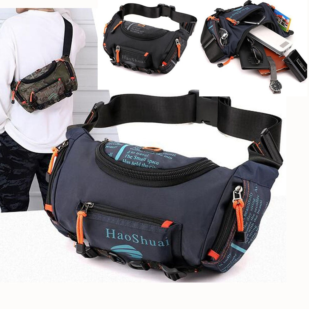 Waterproof Oxford Waist Bag for Travel - Nylon, Stash Style, Unisex, view 2