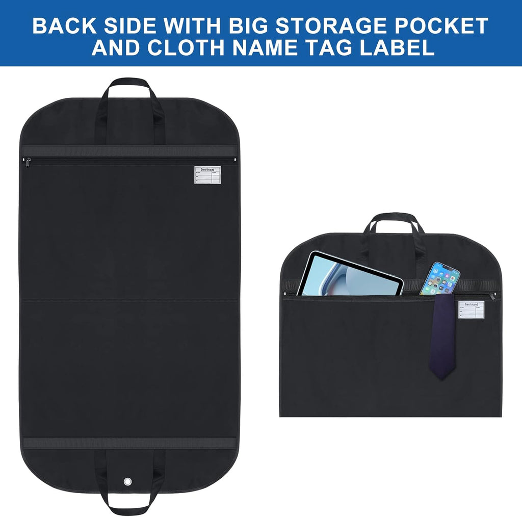 Waterproof Oxford Garment Bag for Travel - 61x109 cm, Black, 2-Pack, view 3