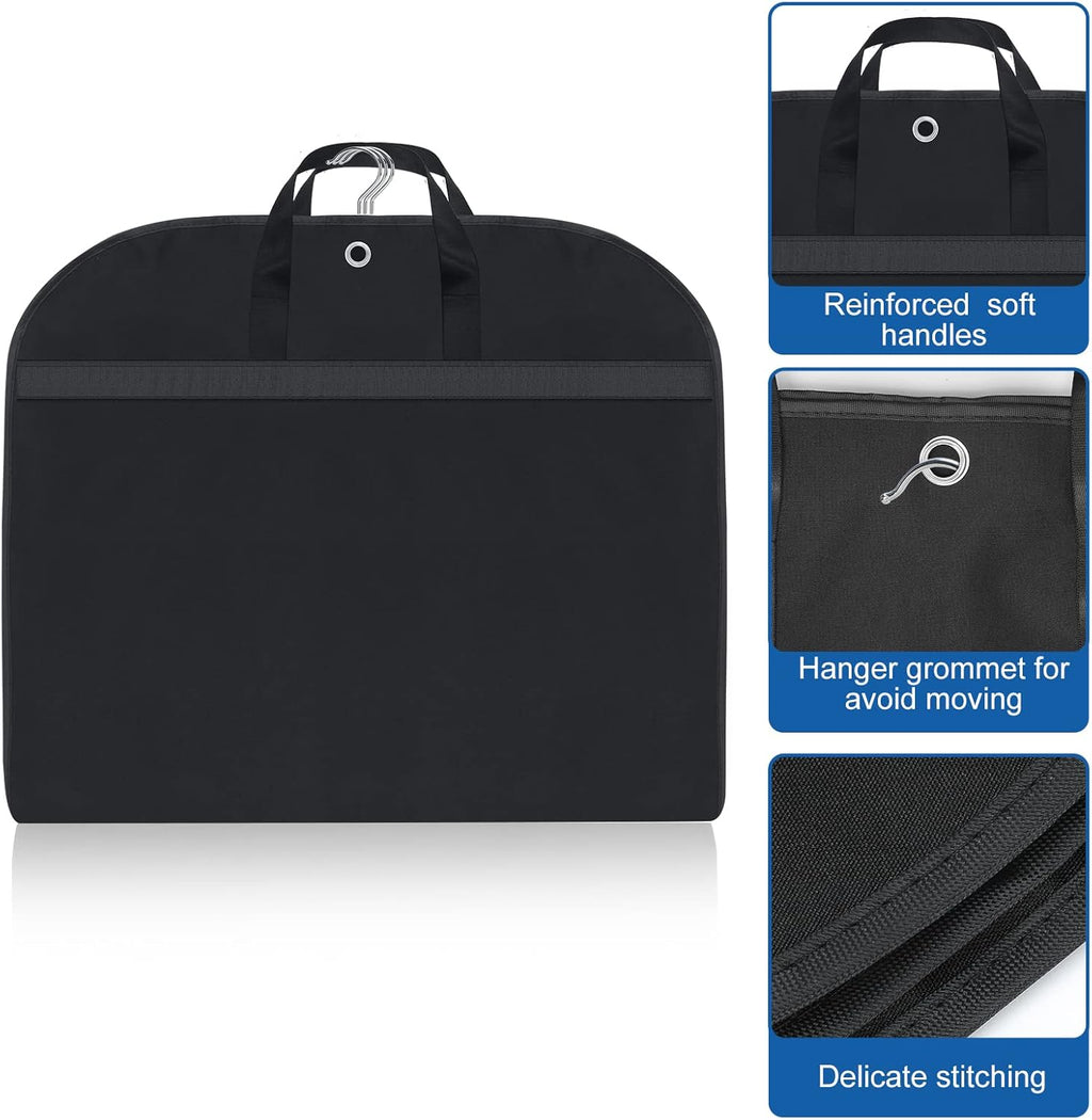 Waterproof Oxford Garment Bag for Travel - 61x109 cm, Black, 2-Pack, view 6