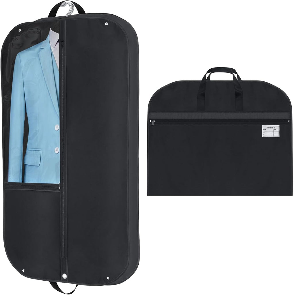 Waterproof Oxford Garment Bag for Travel - 61x109 cm, Black, 2-Pack