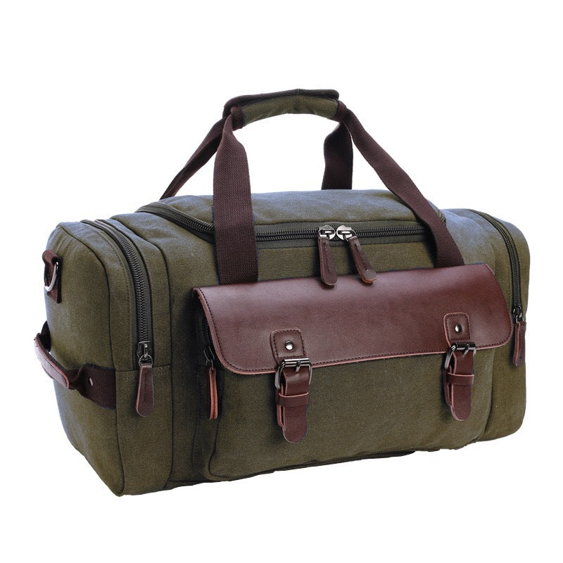Spacious Travel Bag with High-Quality Leather Trim - Large Main Compartment, view 10