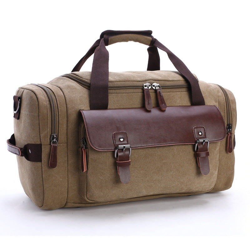 Spacious Travel Bag with High-Quality Leather Trim - Large Main Compartment, view 4