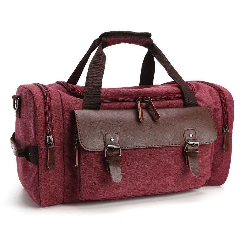 Spacious Travel Bag with High-Quality Leather Trim - Large Main Compartment, view 5