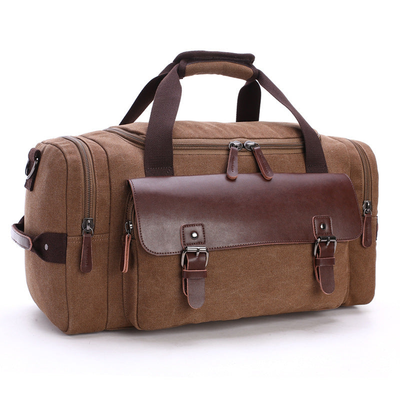 Spacious Travel Bag with High-Quality Leather Trim - Large Main Compartment, view 9