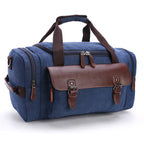 Spacious Travel Bag with High-Quality Leather Trim - Large Main Compartment