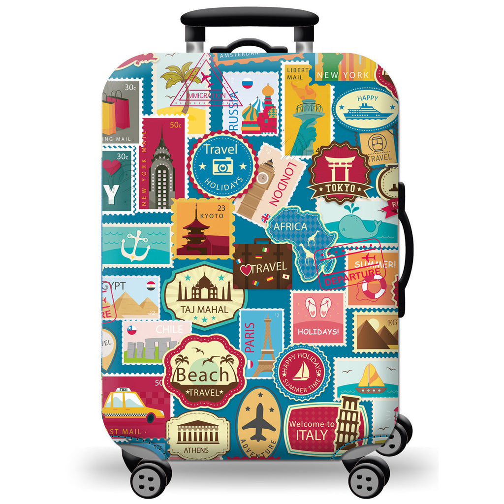 Unisex Hard-Shell Suitcase Cover - Modern Geometric Design, Robust Protection, view 7