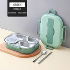 Stainless Steel Multi Compartment Kids Lunch Box - 1500 ml, 304 Steel, view 10