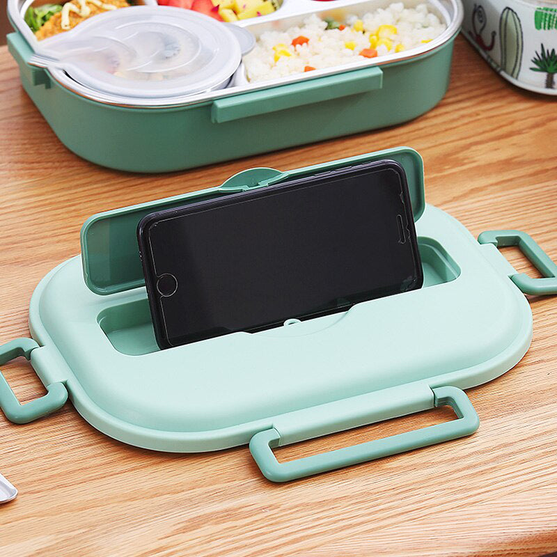 Stainless Steel Multi Compartment Kids Lunch Box - 1500 ml, 304 Steel, view 2
