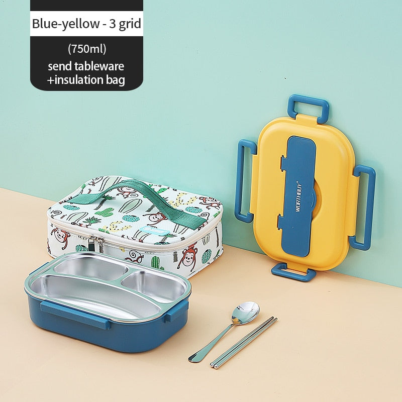 Stainless Steel Multi Compartment Kids Lunch Box - 1500 ml, 304 Steel, view 3