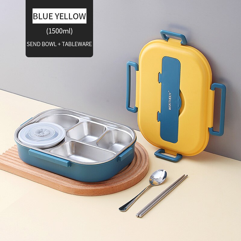 Stainless Steel Multi Compartment Kids Lunch Box - 1500 ml, 304 Steel, view 5