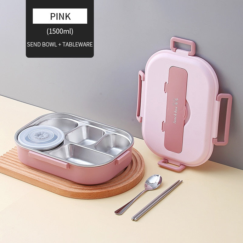 Stainless Steel Multi Compartment Kids Lunch Box - 1500 ml, 304 Steel, view 7