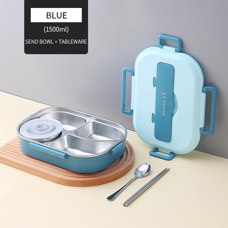 Stainless Steel Multi Compartment Kids Lunch Box - 1500 ml, 304 Steel, view 8