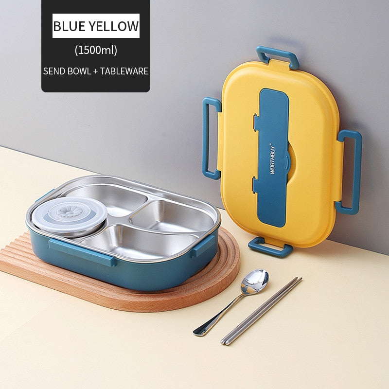 Stainless Steel Multi Compartment Kids Lunch Box - 1500 ml, 304 Steel