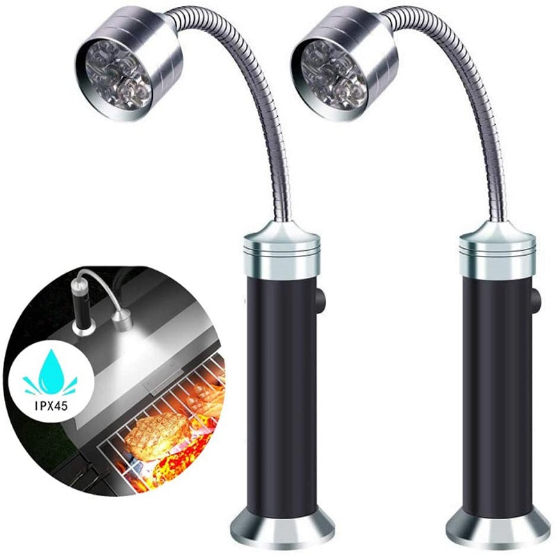 Magnetic Outdoor BBQ Barbecue Grill Light, Adjustable Flexible LED, 11cm