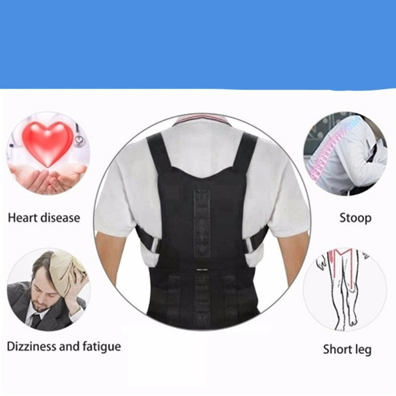 Magnetic Posture Brace, Breathable, Beige or Black, Sizes S–3XL